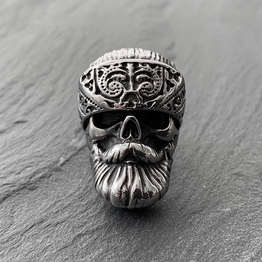 Bandana Skull Ring