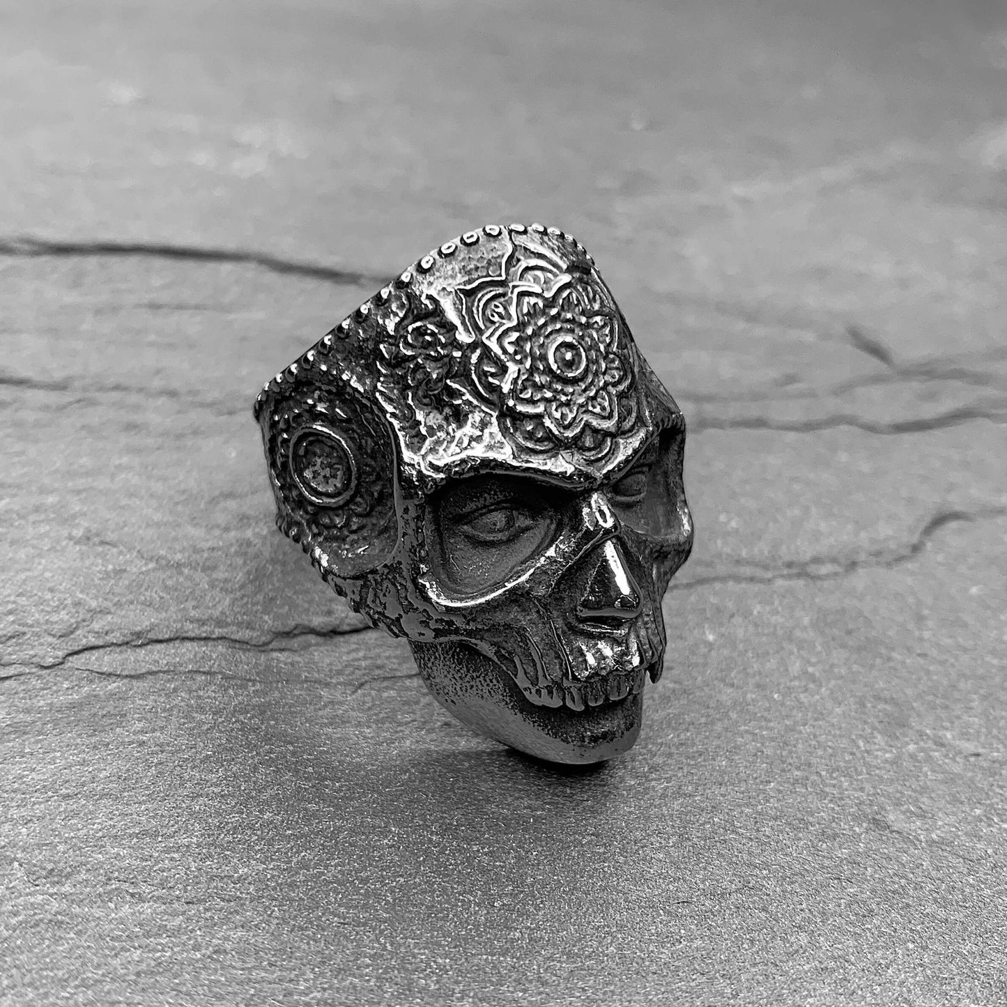 Floral skull Ring
