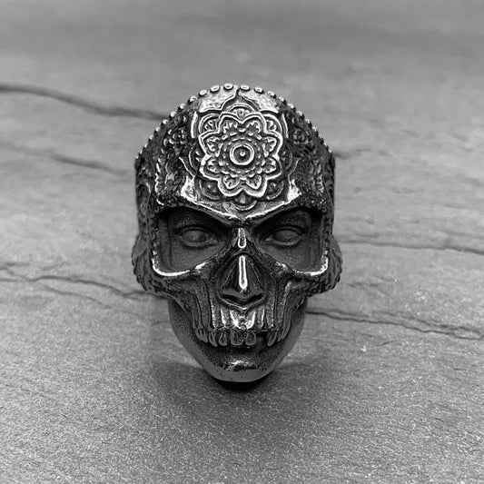 Floral skull Ring